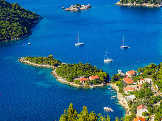 Pomena, village sur l'île de Mljet