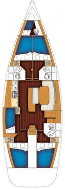 Plan voilier Cyclades 50.5 à Portorosa