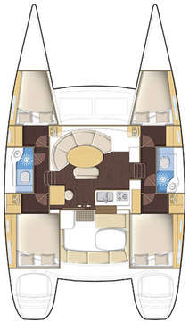 Plan catamaran Lagoon 380