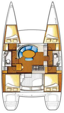 Plan catamaran Lagoon 380S2