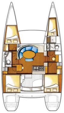 Plan catamaran Lagoon 380 à Ajaccio