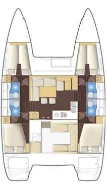 Plan catamaran Lagoon 400 S2