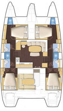 Plan catamaran Lagoon 421