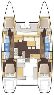 Plan catamaran Lagoon 450