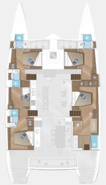 Plan Lagoon 620 6 cabines