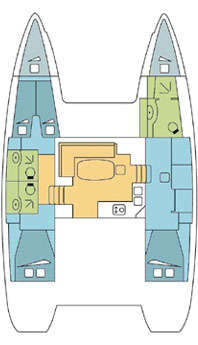 plan Lagoon 400 3 cabines