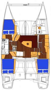 Plan catamaran Lipari 41 à Solenzara