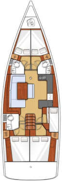 Plan Océanis 48 5 cabines