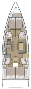 Plan voilier Océanis 51.1 4 cabines